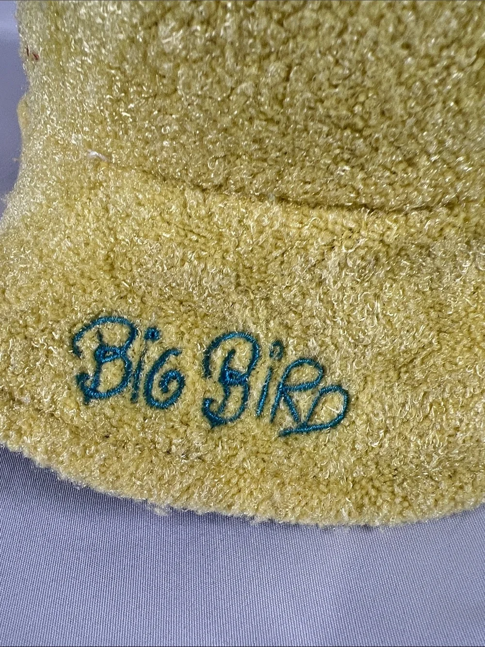 Sesame Street Yellow Plush Big Bird Terry Bucket Hat with Embroidered Face